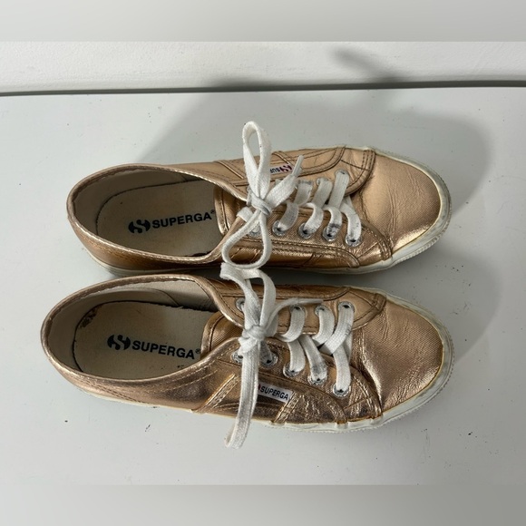 Superga Womens Size 7 Sneakers Rose Gold Lace Up - Picture 5 of 10